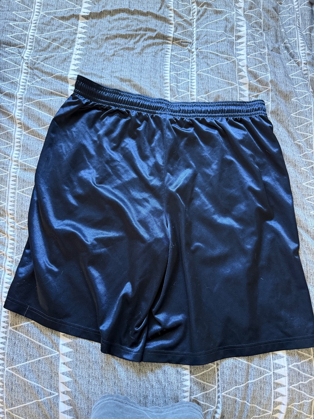 And1 Navy Athletic Shorts with White Side Panels and Red Piping - Picture 7 of 8